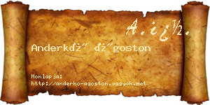 Anderkó Ágoston névjegykártya